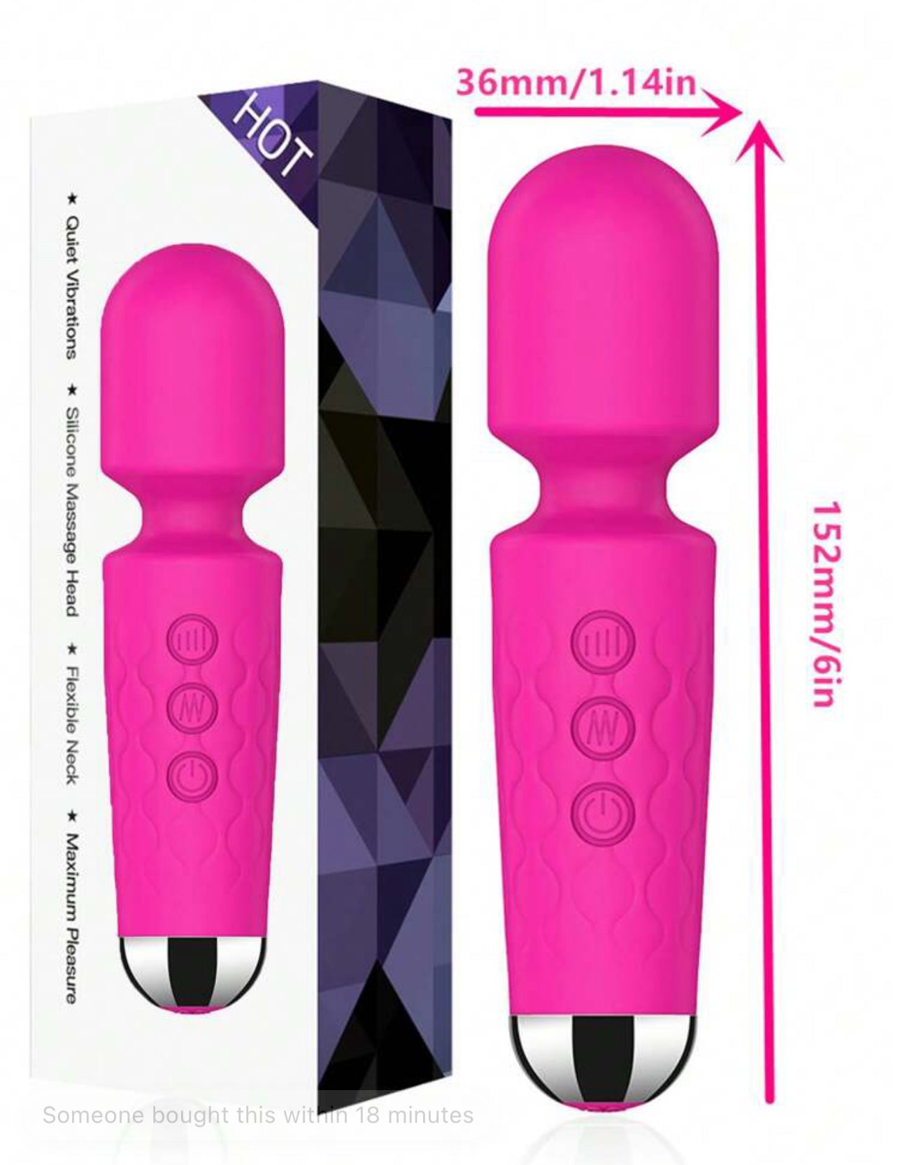 Pink Powerful AV Vibrator